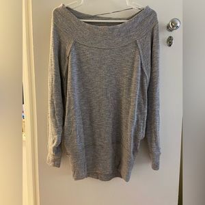 free people gray off the shoulder lounge shirt